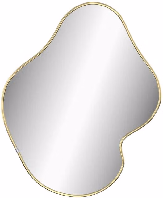 Berkfield Home Gold Minimalist Rectangular Wall Mirror W: 60 cm, H: 50 cm