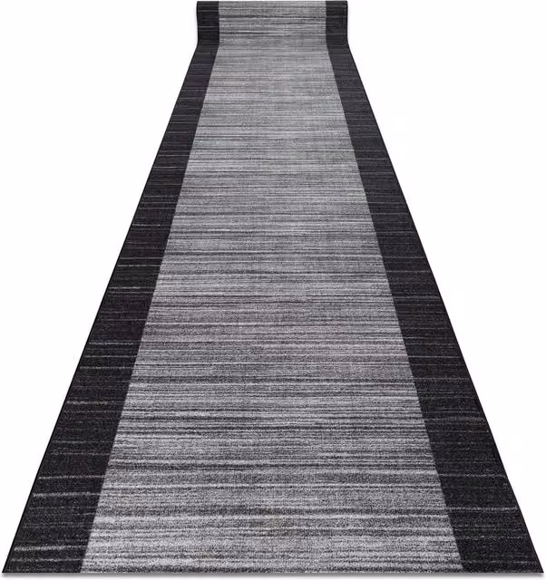 RugsX Grey Striped Anti-Slip Runner, W/D/H: 100 x 250 cm – 1
