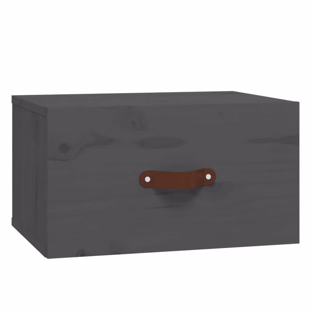 Berkfield Home Wall-mounted Bedside Cabinet in Grey, W: 40 cm, D: 29.5 cm, H: 22 cm – 2