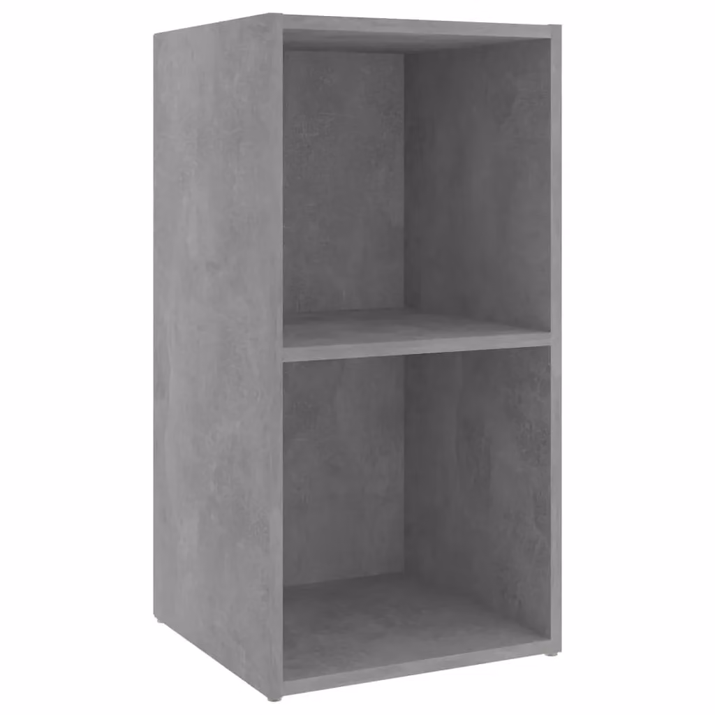 Berkfield Home Set of 2 Classic TV Cabinets in Concrete Grey, Engineered Wood, W/D/H: 72 x 35 x 36.5 cm – 4