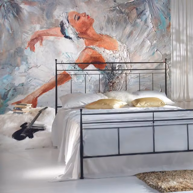 Origin Murals Ballerina Abstract Wall Mural in Grey and Multicolour