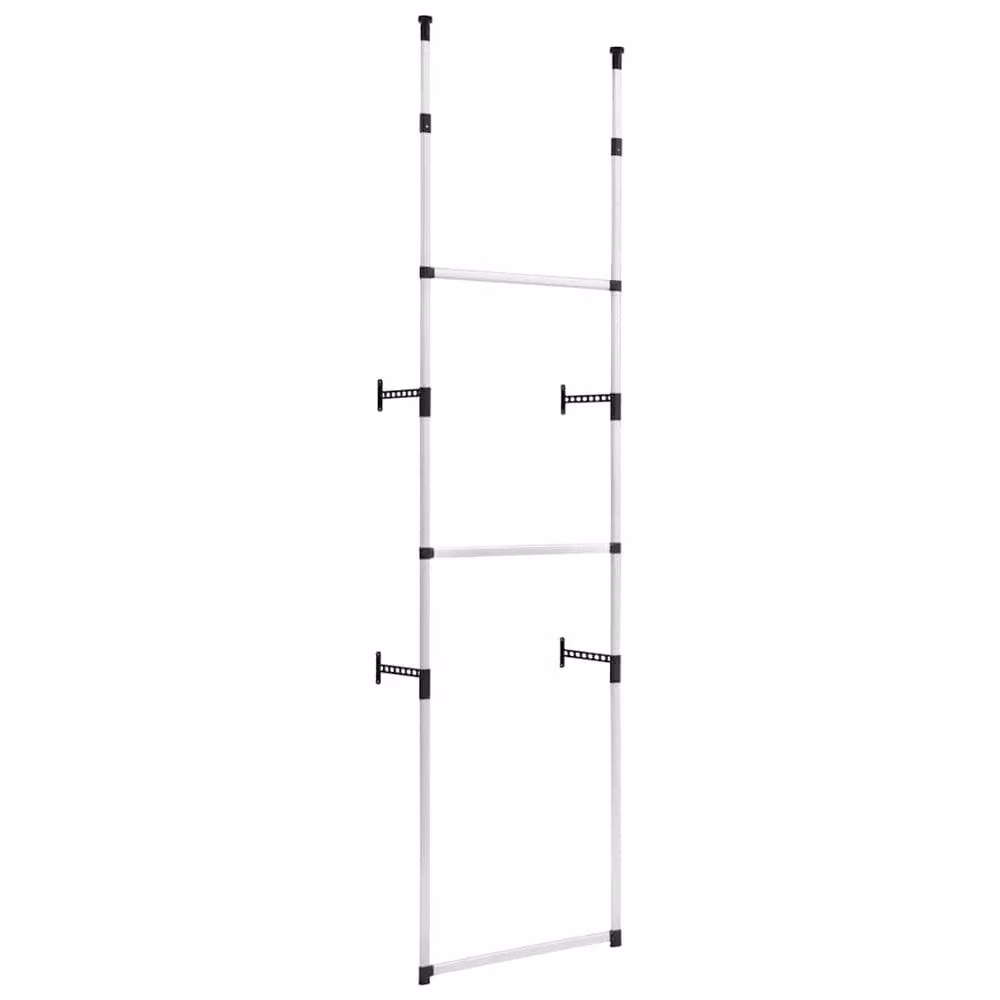 Berkfield Home Telescopic Wardrobe System with Silver Aluminium Rods – 3