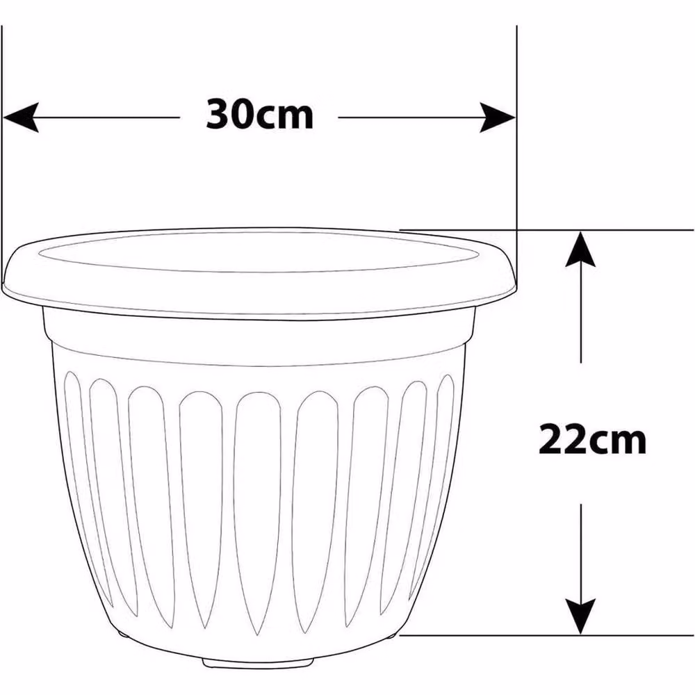 Kelvenix Round Athens Planter Tub in Brown, Diameter: 30 cm – 2