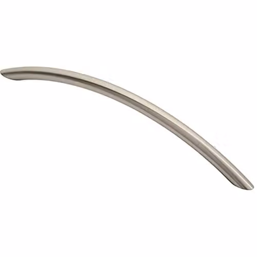Loops Curved Bow Cabinet Pull Handle in Brushed Silver, W: 22.6 cm, D: 1 cm, Fixing Centres: 19.2 cm