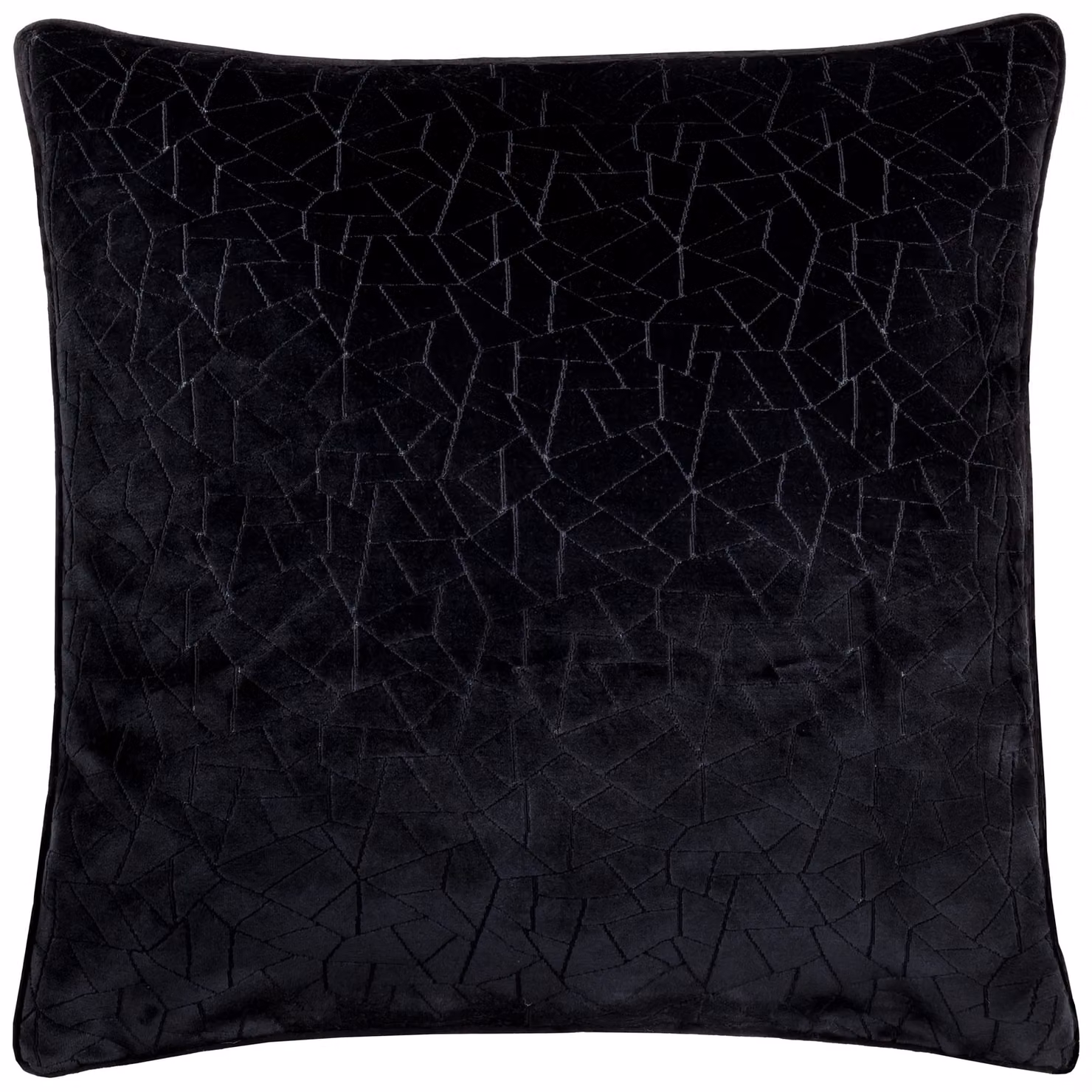 HOEM Malans Cut Velvet Piped Cushion in Black, W/D/H: 45 x 45 x 45 cm – 2