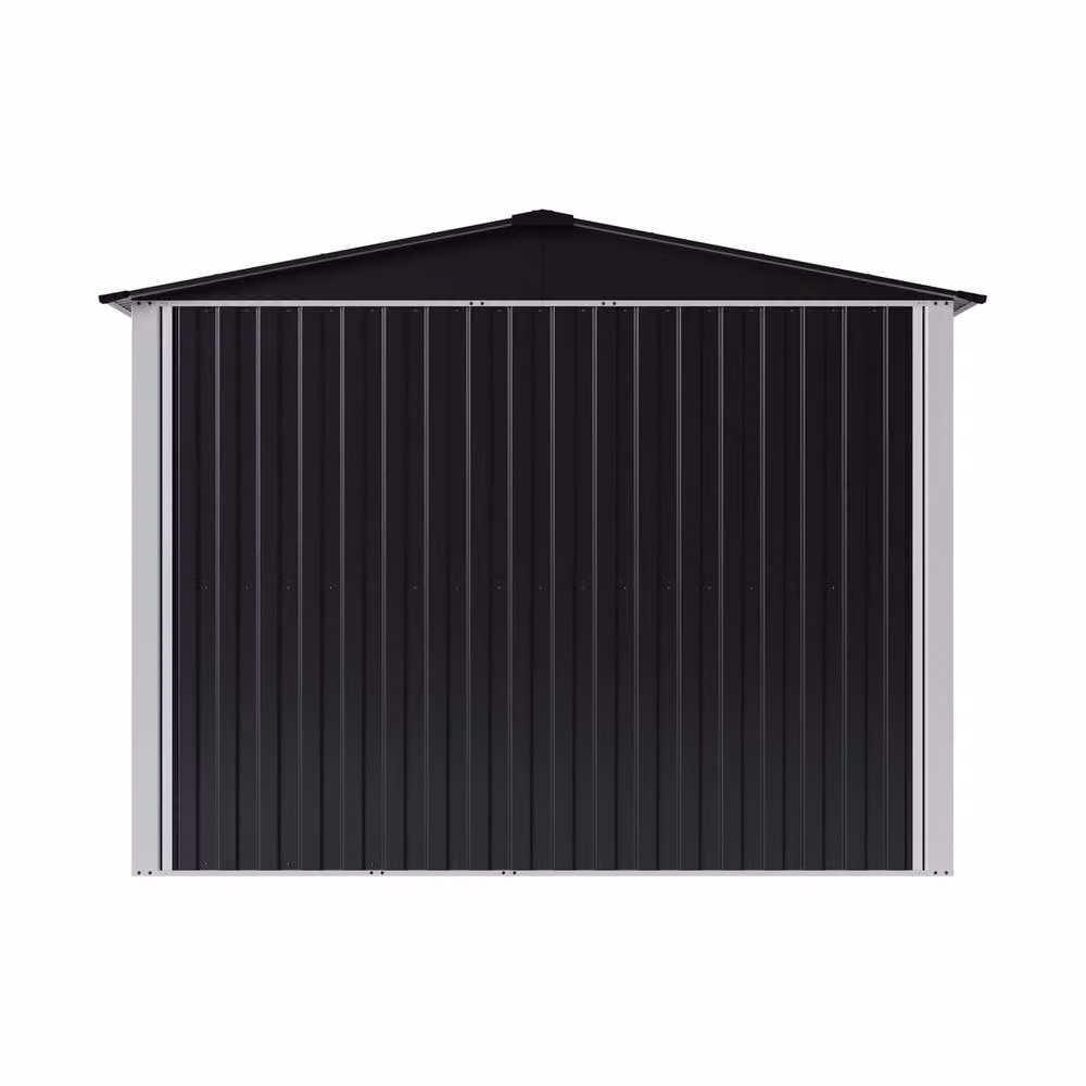Living and Home Metal Garden Storage Shed with Lockable Door and Side Vent, Black, W: 243.84 cm, D: 300 cm, H: 181 cm – 9