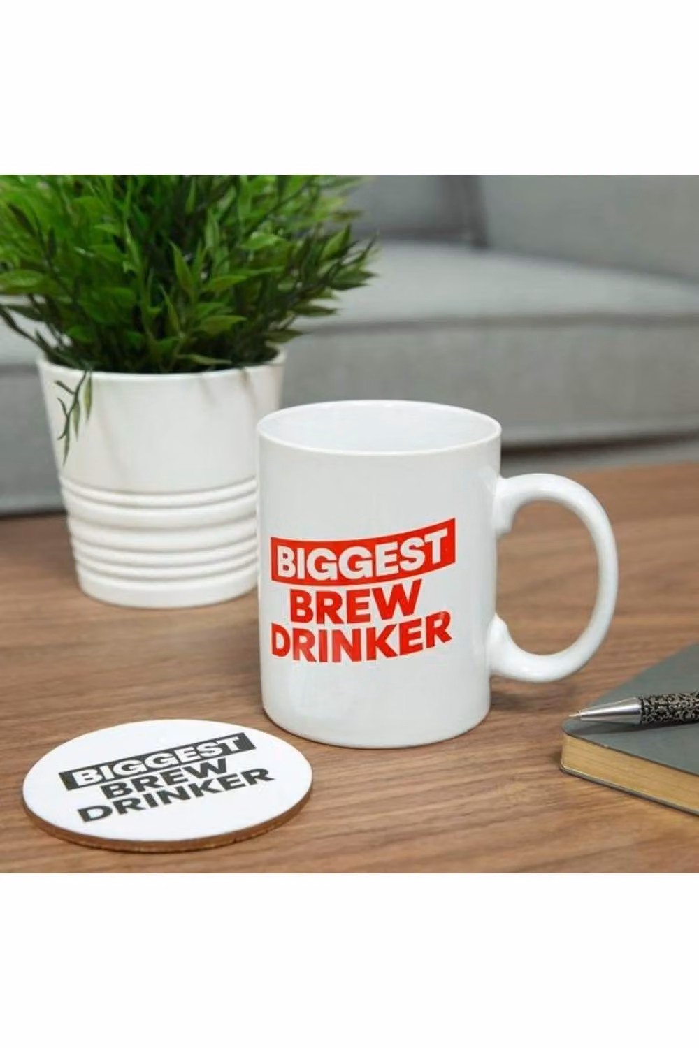 KDMD Oversized Ceramic Mug and Coaster in White – 2