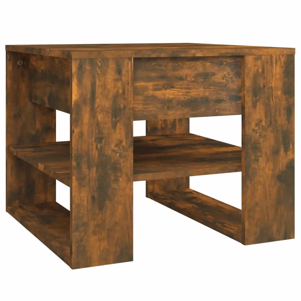 Berkfield Home Smoked Oak Coffee Table in Brown, W/D/H: 55.5 x 55.5 x 45 cm – 2