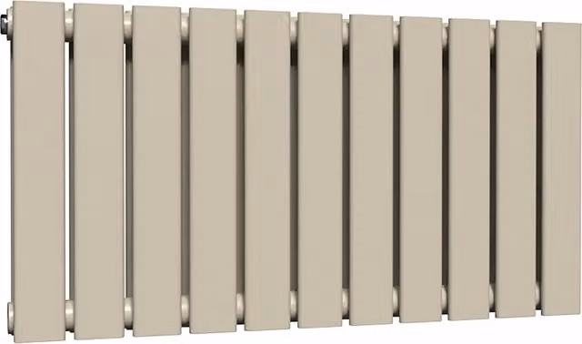Lux Heat Flat Horizontal Double Coloured Steel Radiator in Moon Dust, W: 600 mm x H: 770 mm