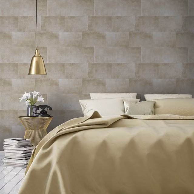 Muriva Abstract Tile-Look Wall Tiles in Gold and Yellow