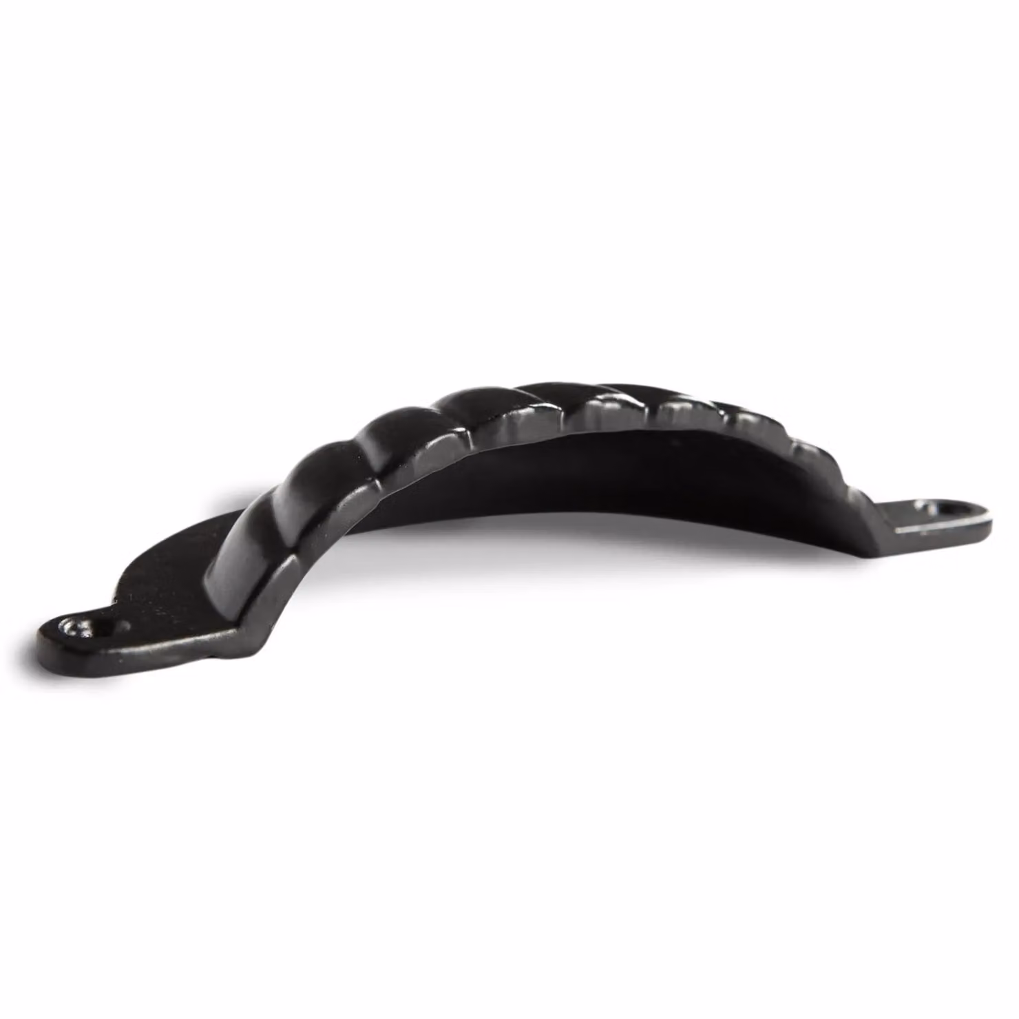 Hammer and Tongs Matt Black Iron Fluted Cabinet Drawer Pull, Pack of 4, W: 130 mm x H: 60 mm – 2