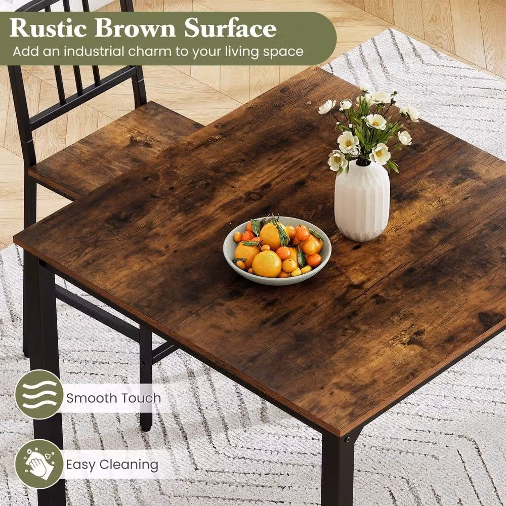 Costway 5-Piece Counter Height Dining Table and Chairs Set in Brown and Black – 7