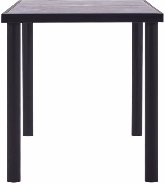 Berkfield Home Modern Rectangular Dining Table in Black and Grey MDF with Metal Legs, W/D/H: 140 x 70 x 75 cm – 1