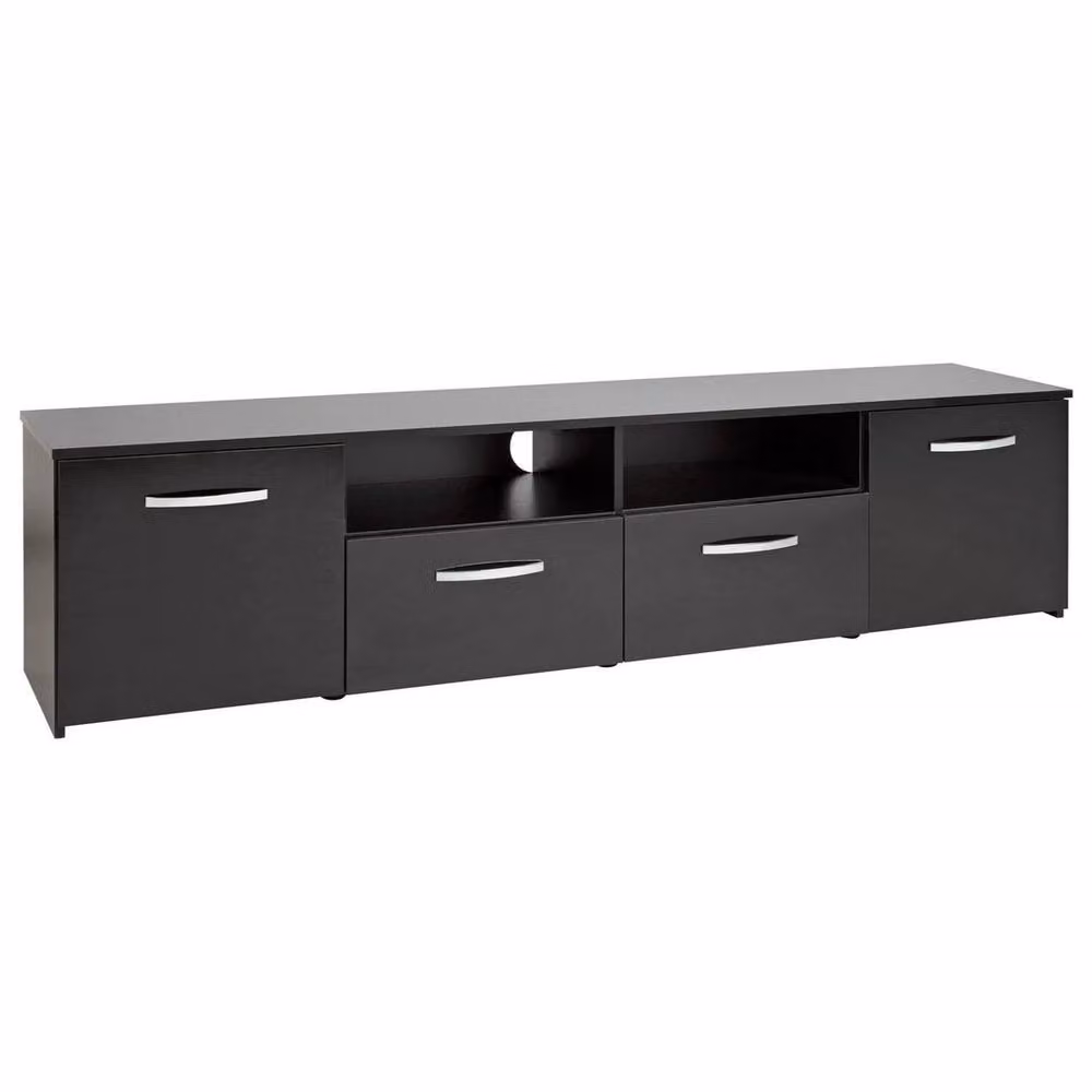 PAWNORA Modern 2 Door Black Gloss TV Unit – 2
