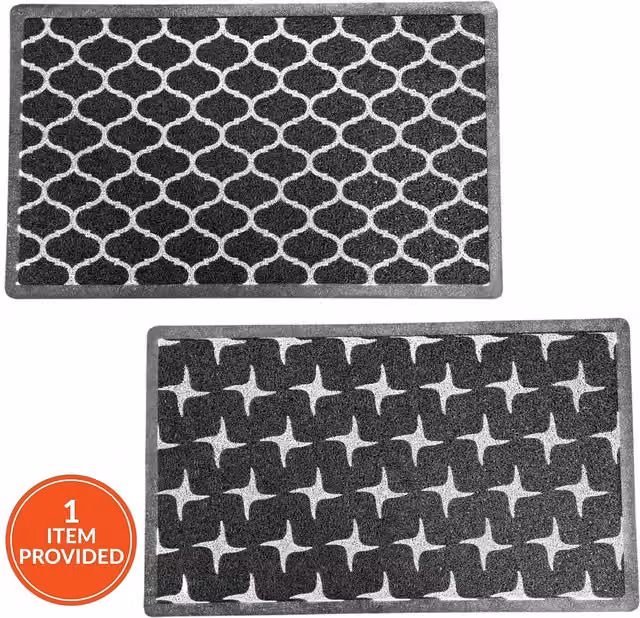 My Home Black Embossed Noodle Mat