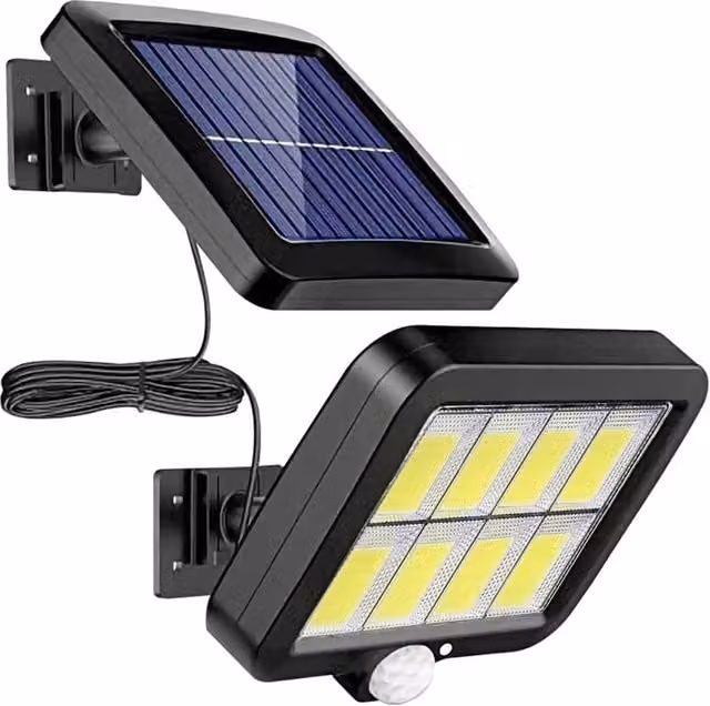 SPETLEK Solar PIR Motion Sensor Outdoor Wall Security Floodlight in Black – 1