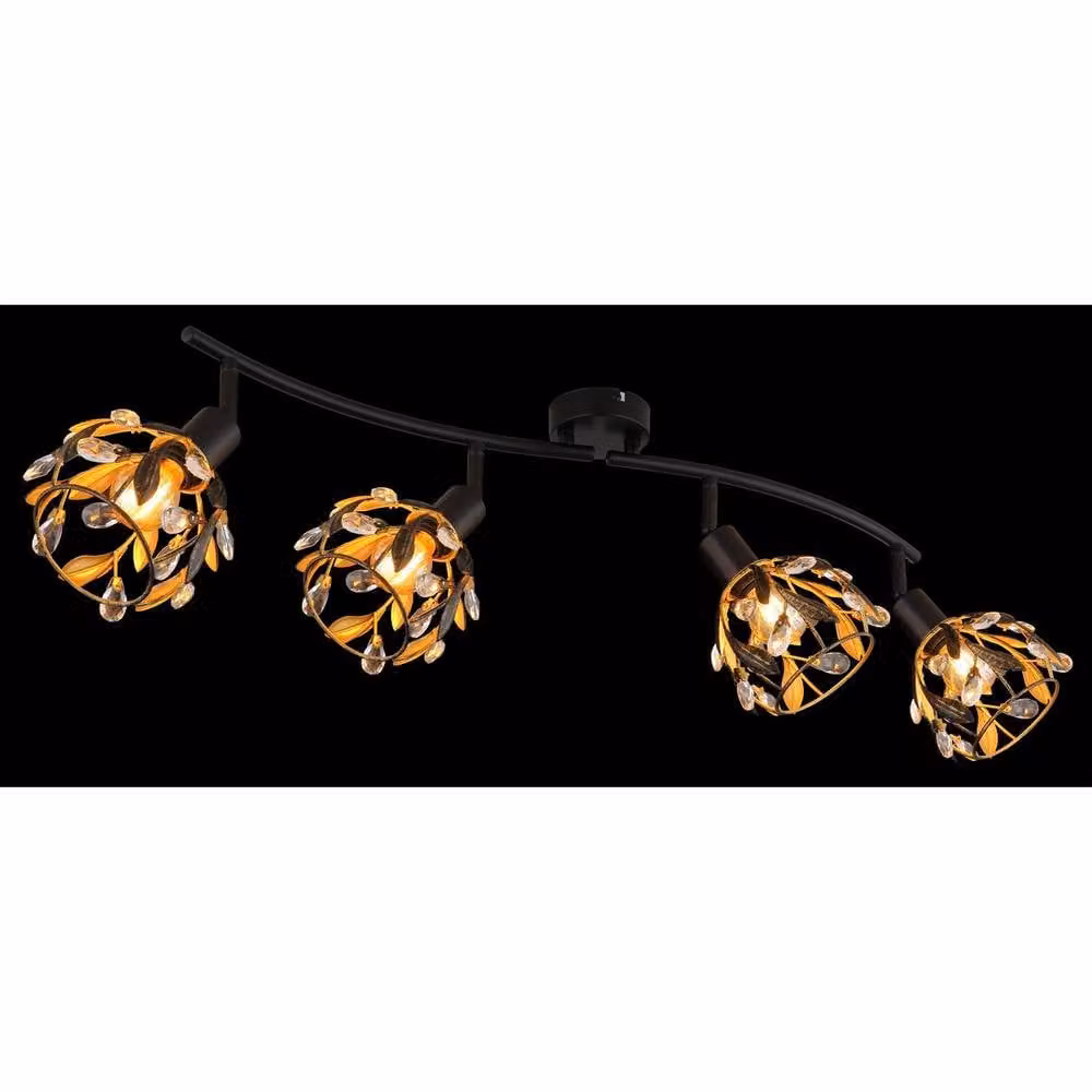 Netlighting Mika Adjustable Ceiling Spotlight Bar in Matt Black with 4x E14 Sockets – 2