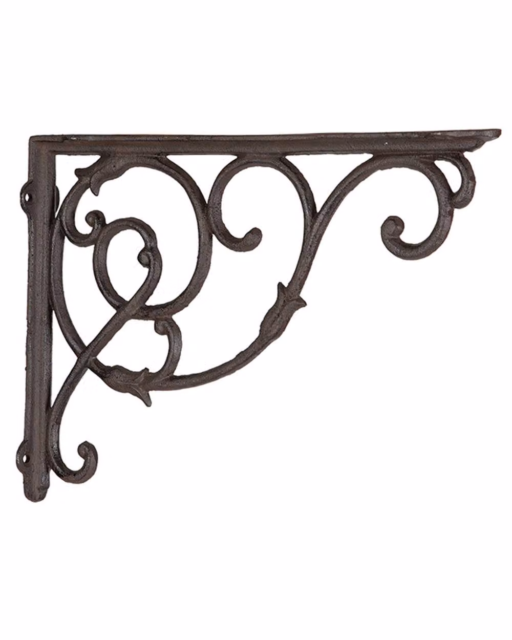 Dibor Set of 2 Vintage Ornate Cast Iron Outdoor Garden Basket Wall Brackets in Brown – 2