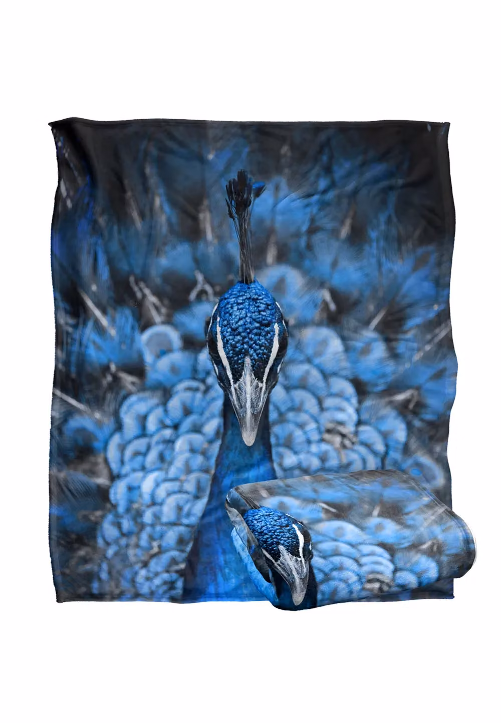 Bcreative Reinders Peacock Silky Touch Super Soft Fleece Throw Blanket, White, W: 152 cm, D: 127 cm – 2
