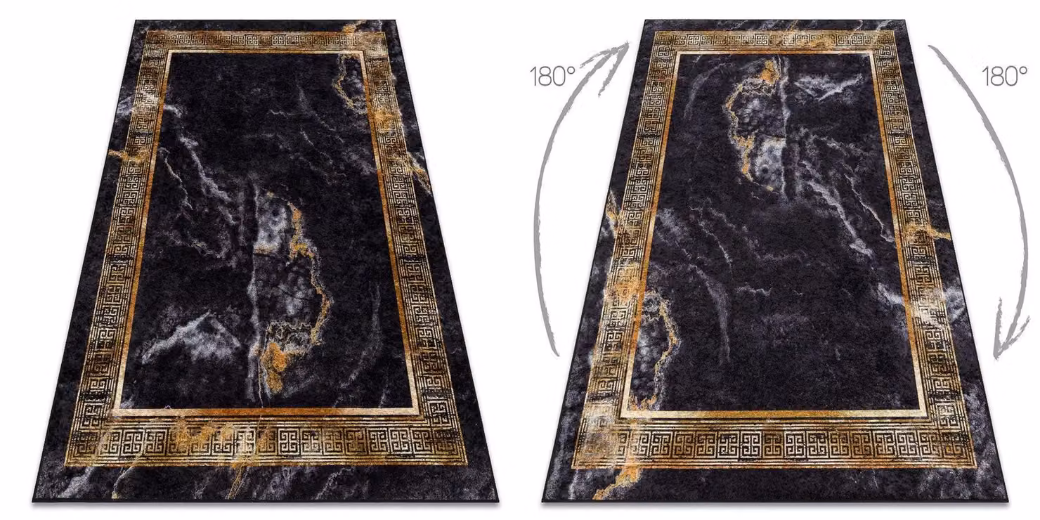 RugsX Miro Black Stone Look Rectangular Rug, W: 120 cm, L: 170 cm – 2