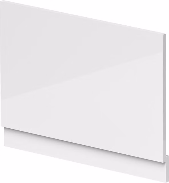 Balterley Waterproof Straight Shower Bath End Panel in Gloss White, Width: 80 cm