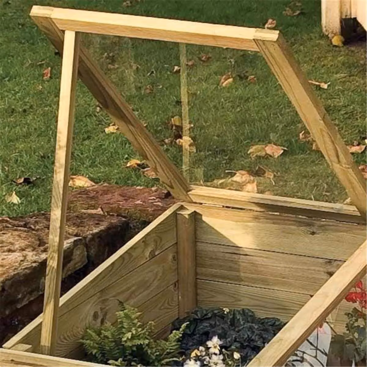 Cheshire Deluxe Rustic Timber Cold Frame in Light Oak Brown – 2