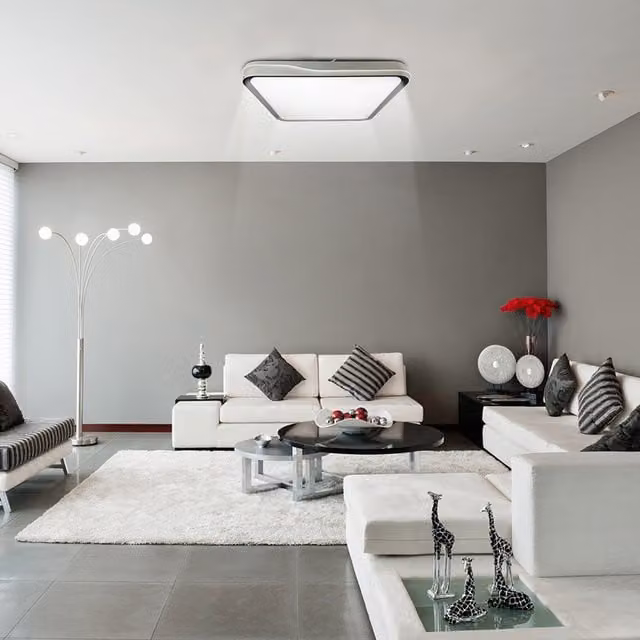 Livingandhome 48W Square LED Ceiling Light with CCT Colour Changing, White