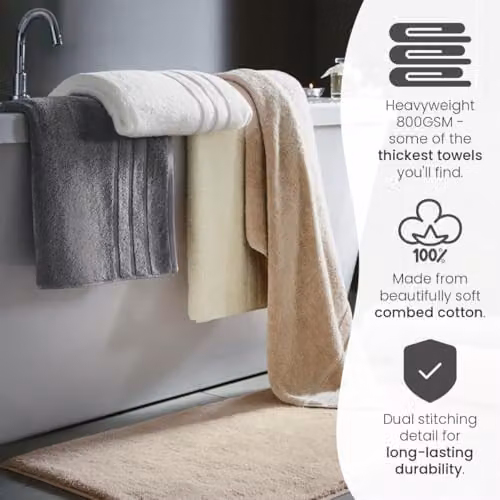 Allure Bath Fashions White Cotton Hand Towel with Hanging Loop – 3