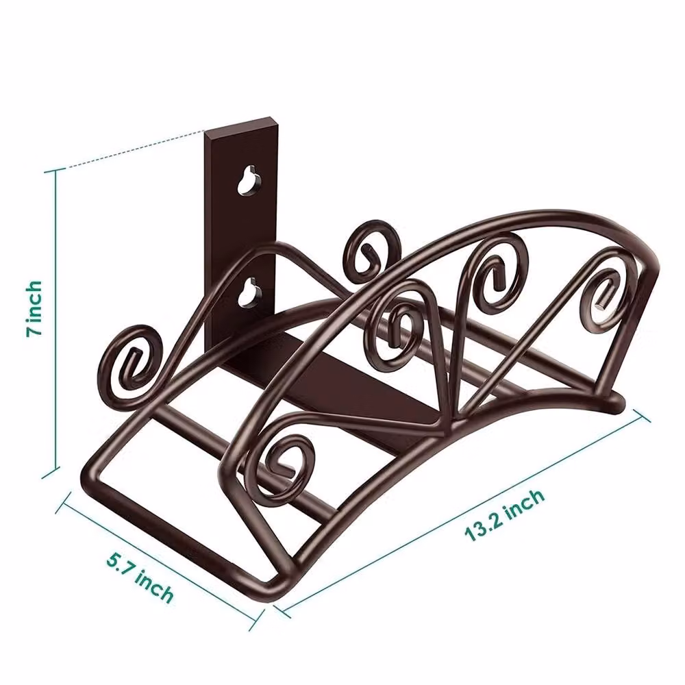 Nordara Wall Mounted Metal Garden Hosepipe Reel Hanger Holder in Brown – 2