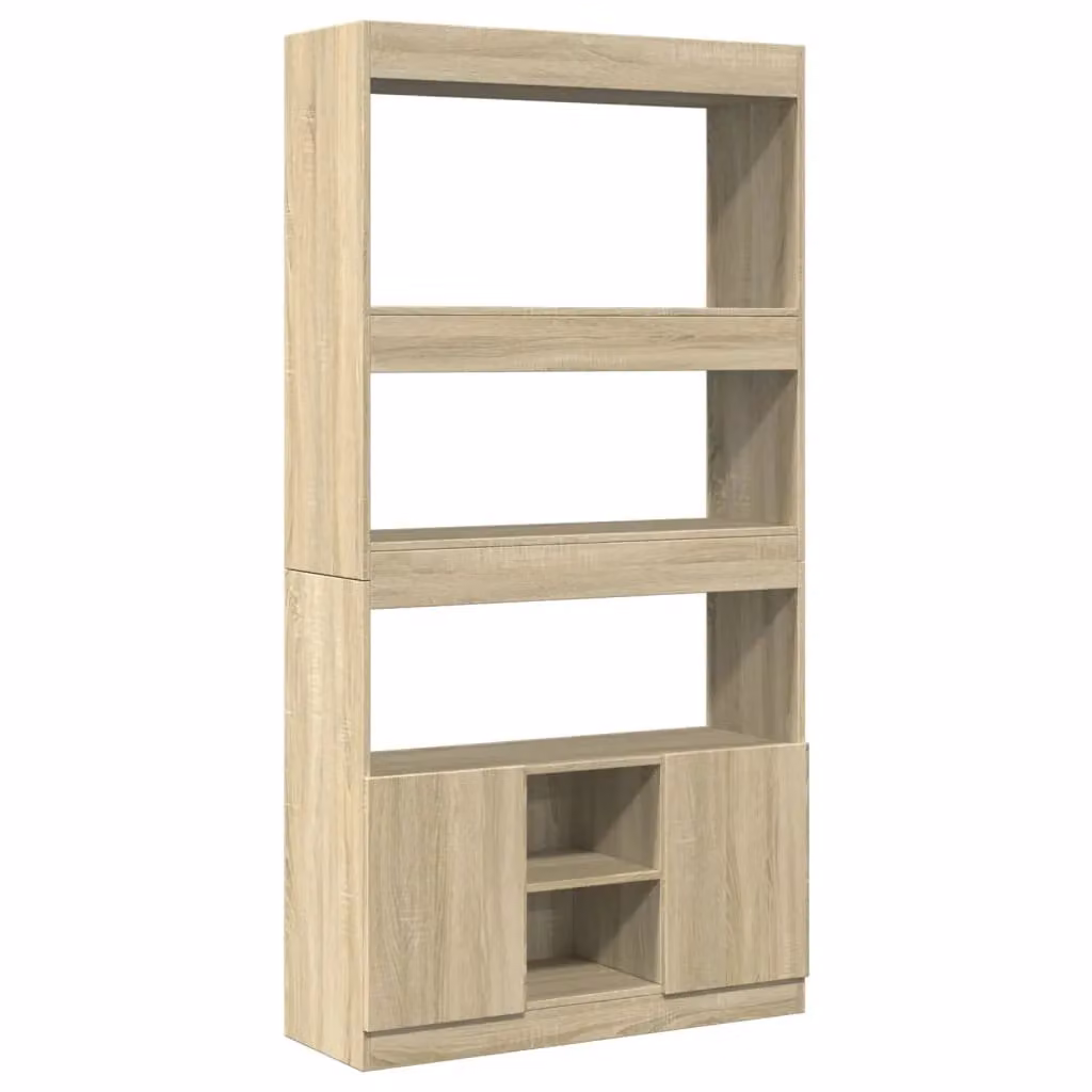 Berkfield Home Sonoma Oak Highboard in Brown, W/D/H: 92 x 33 x 180 cm – 2