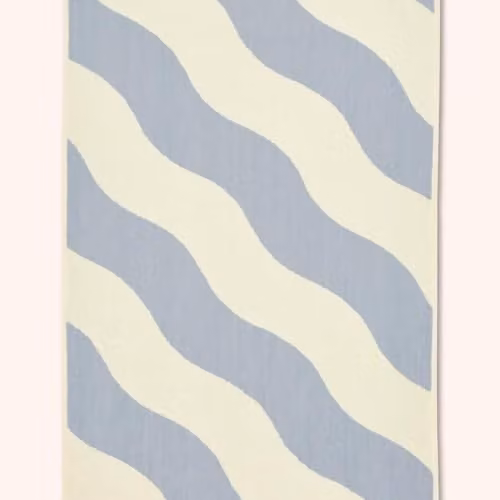 YVONNE ELLEN Signature Striped Bath Sheet in White