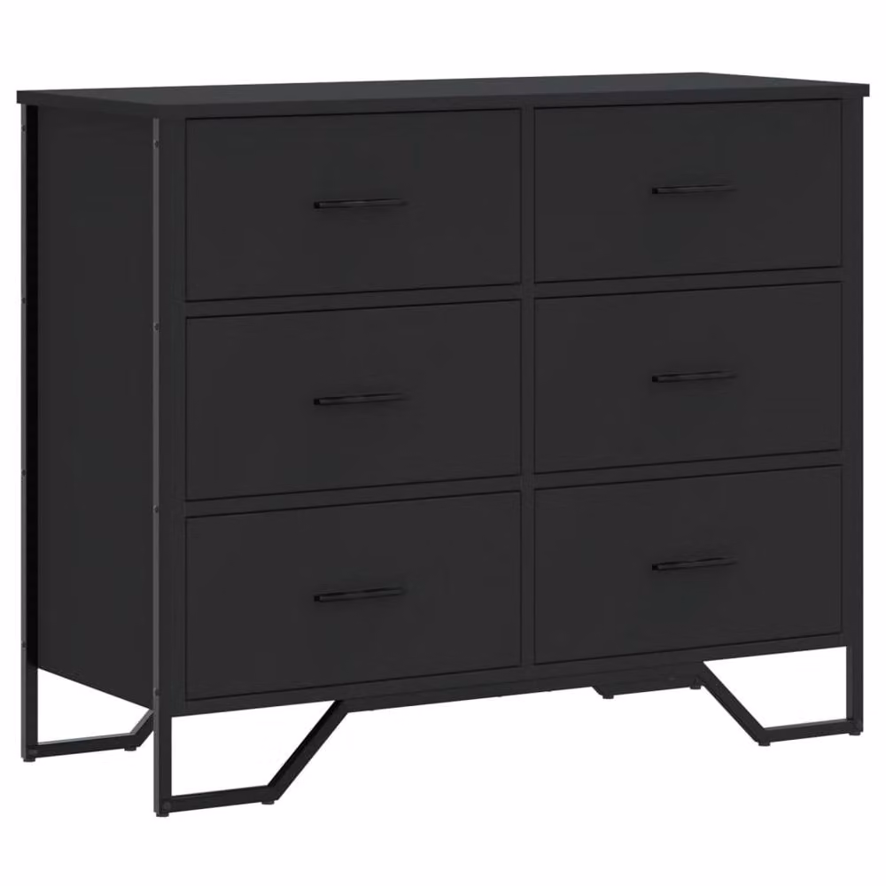 Berkfield Home Decorative Chest of Drawers in Black, W/D/H: 91 x 35.5 x 74.5 cm – 3