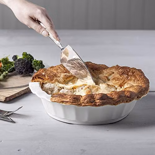 WM Bartleet & Sons 1750 Porcelain Deep Crinkle Rim Pie Dish, White, Diameter: 29 cm – 4
