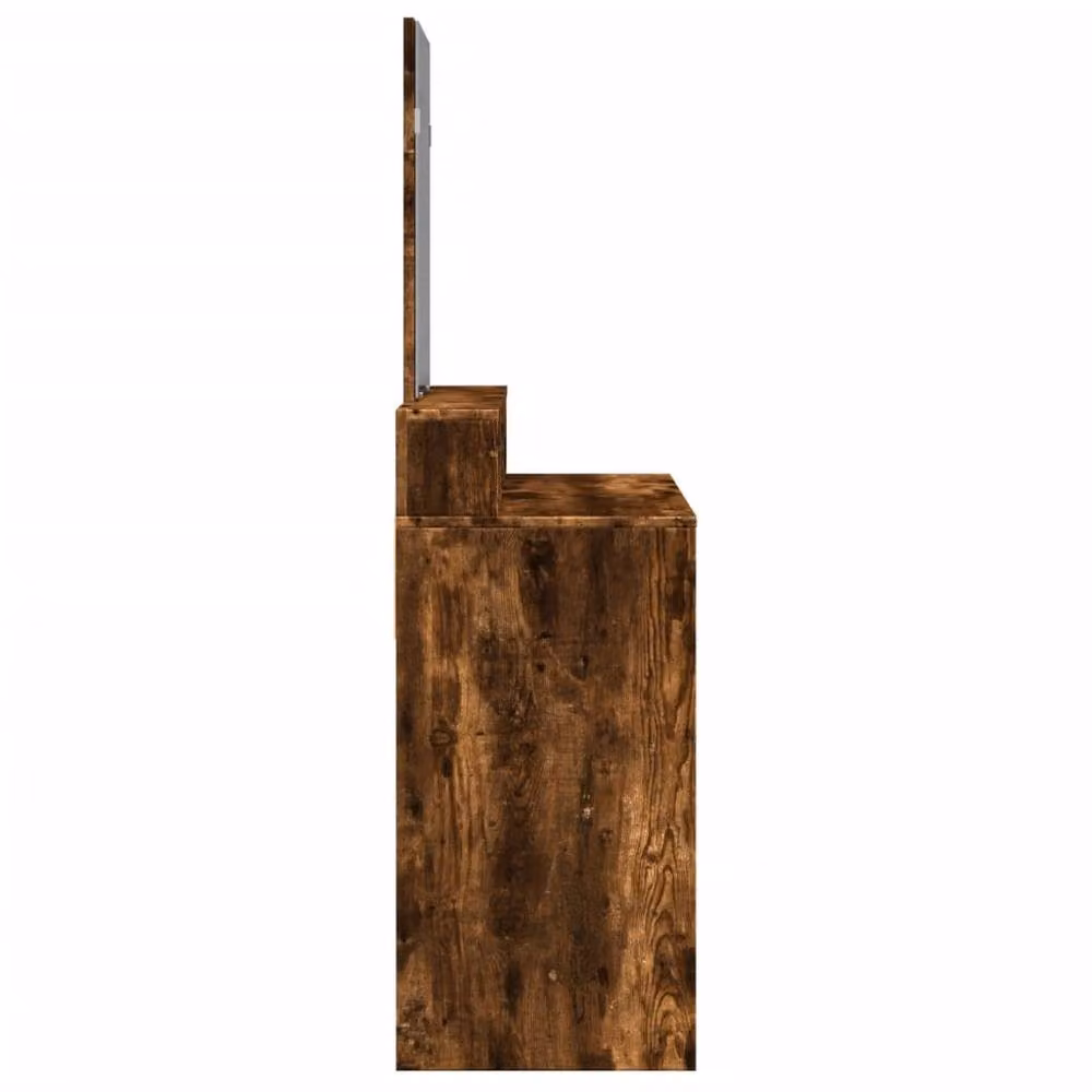 Berkfield Home Beautiful Dressing Table with Mirror in Smoked Oak Brown, W: 80 cm, D: 41 cm, H: 144.5 cm – 3