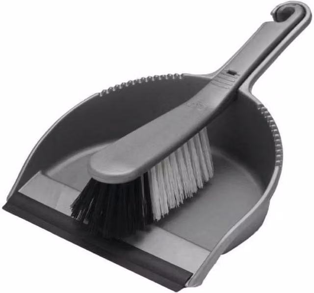 Addis Metallic Dustpan & Brush in Grey