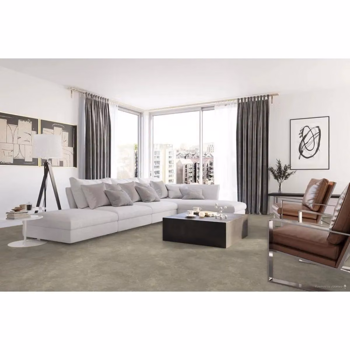 Tlcor NK33 Luxury Vinyl Tile in Dark Grey, Tile Look, Covers 3.34sqm – 2