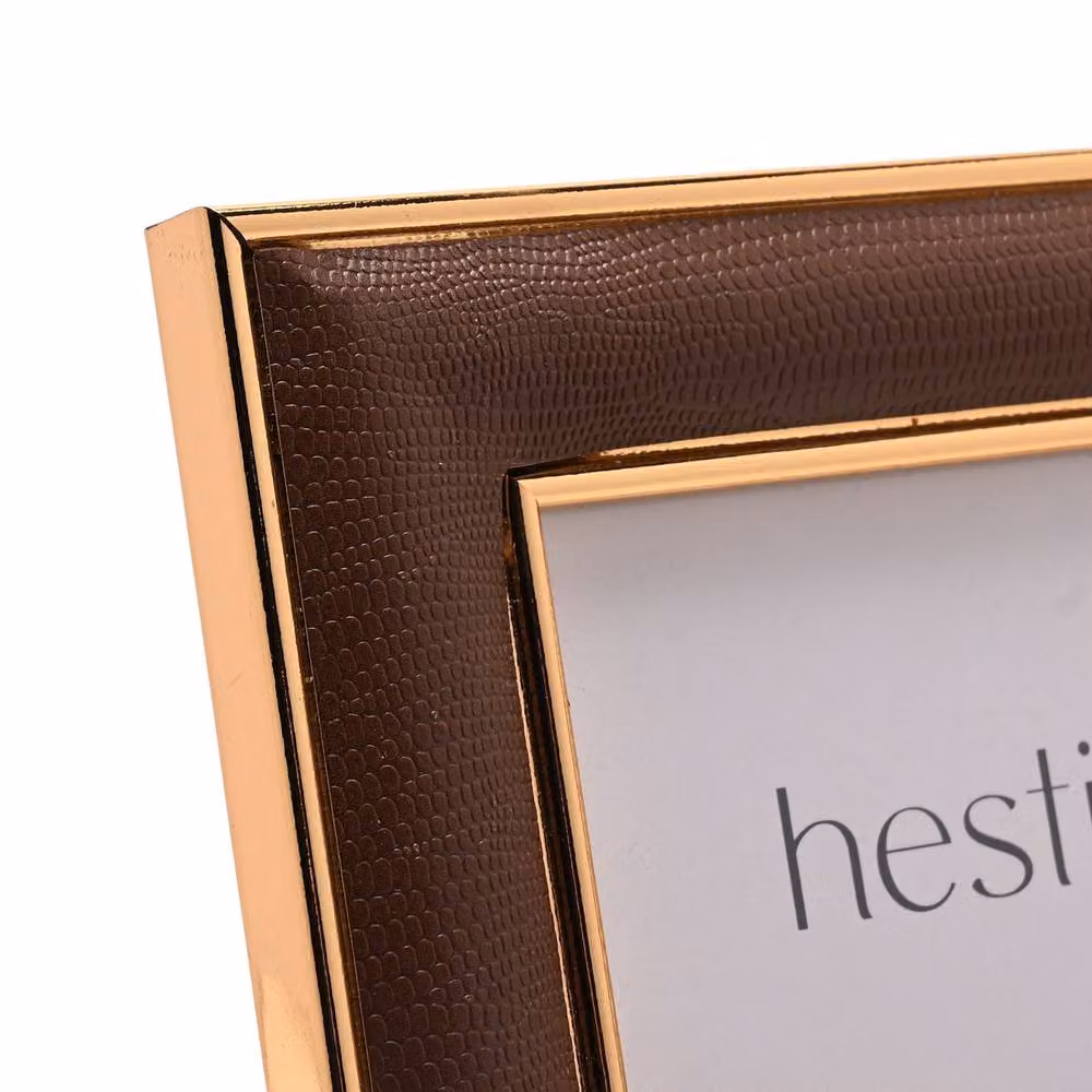 Hestia Gold and Brown Rectangular Single Tabletop Photo Frame, W: 13 cm, H: 18 cm – 3
