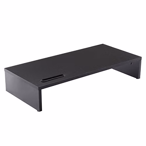 Ttap Black Wooden Monitor Stand with Smartphone Holder, W/D/H: 54 x 24.5 x 10.4 cm – 2