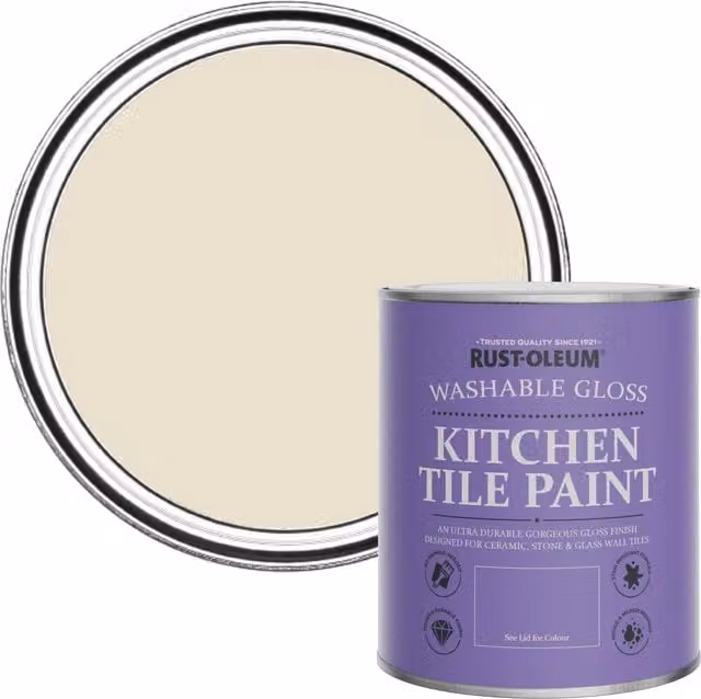 Rust-Oleum Water-Based Kitchen Tile Paint in Gloss Finish, Longsands, 0.75 l