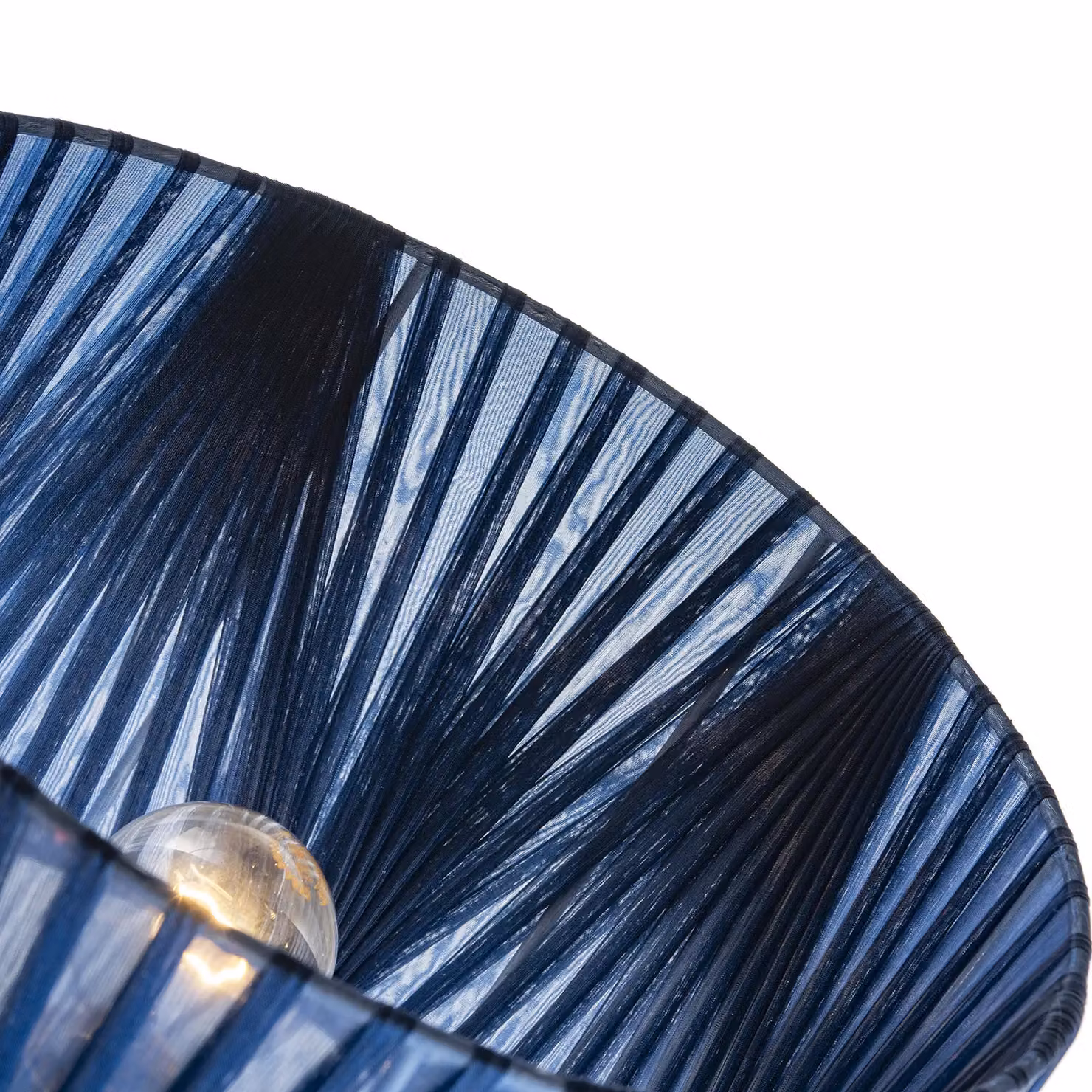 Happy Homewares Modern Midnight Blue Voile Fabric Organza Tapered Pendant Lamp Shade – 3