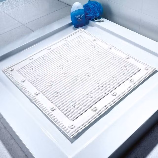 mysmartbuy Antimicrobial Anti-Slip Bath Mat, Multicolour and White, W: 43 cm, L: 90 cm
