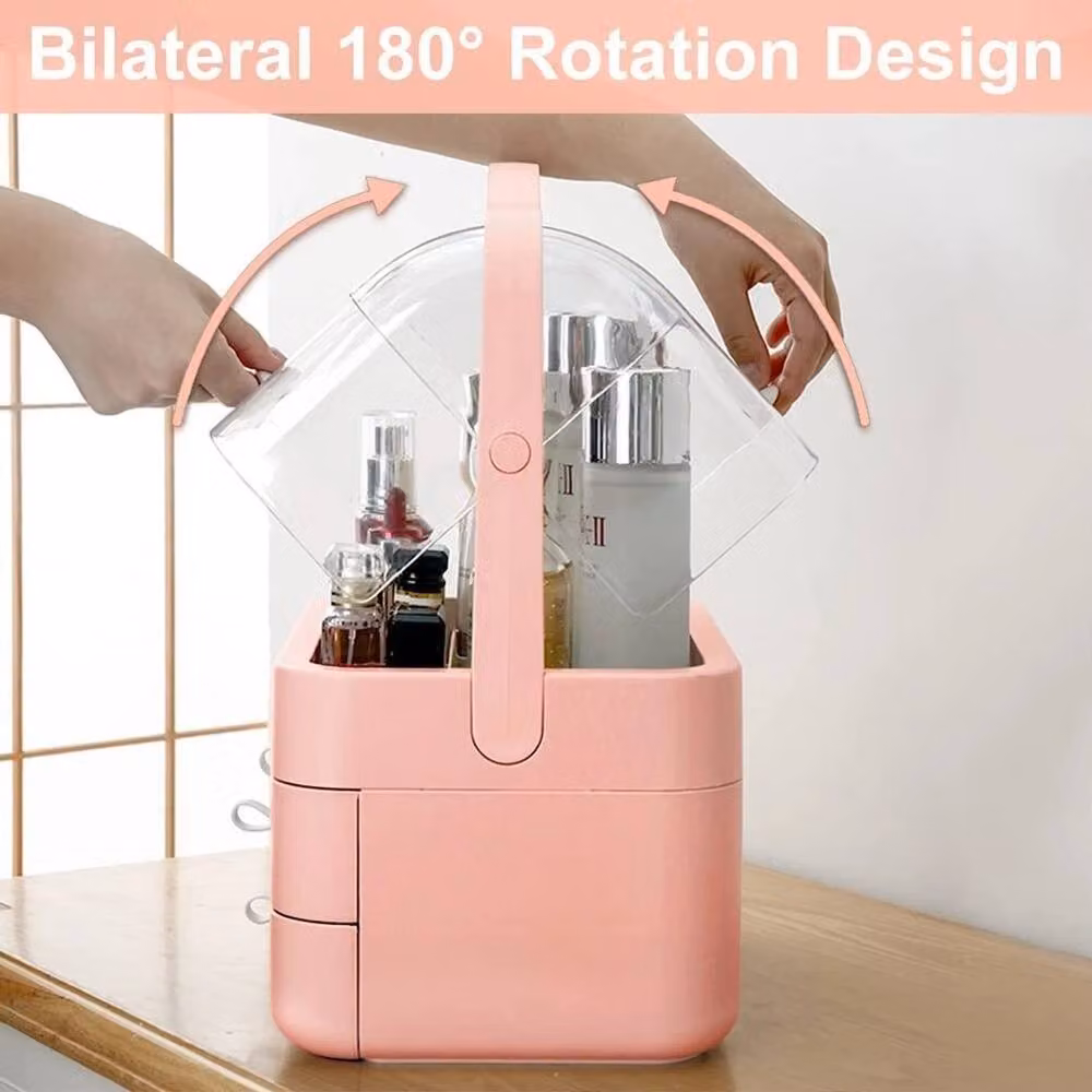 FLAVORA Pink Large Makeup Cosmetic Organiser Dressing Table, Width: 100 cm – 2