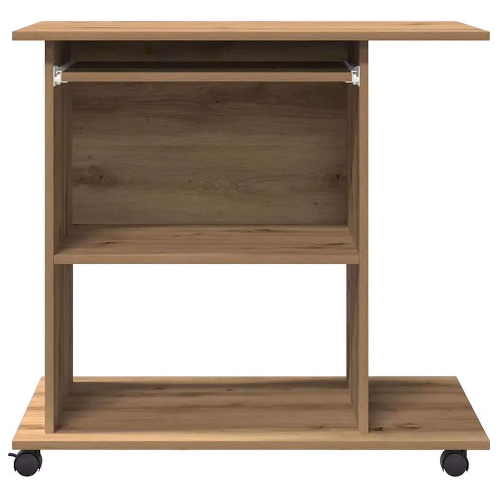 Berkfield Home Computer Desk in Artisan Oak Brown, W/D/H: 80 x 50 x 75 cm – 4