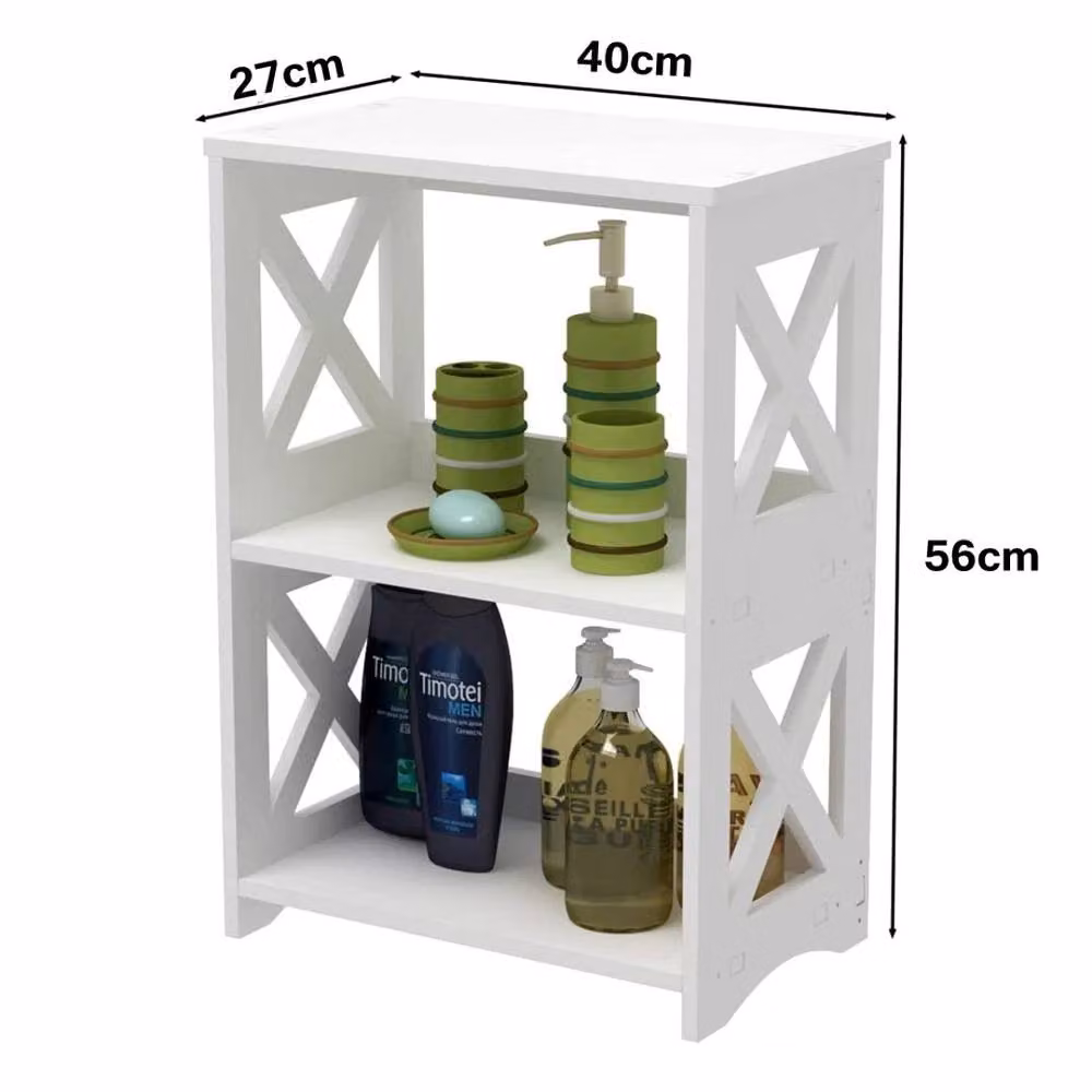 VOGREX Small Side Table with Storage, White Bedside Nightstand and Sofa End Table – 2