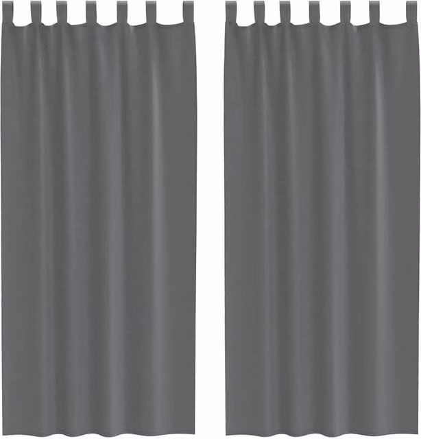 Berkfield Home Grey Transparent Voile Fabric Panel Curtains with Tabs, 2 Pack, W: 140 cm, H: 245 cm – 1
