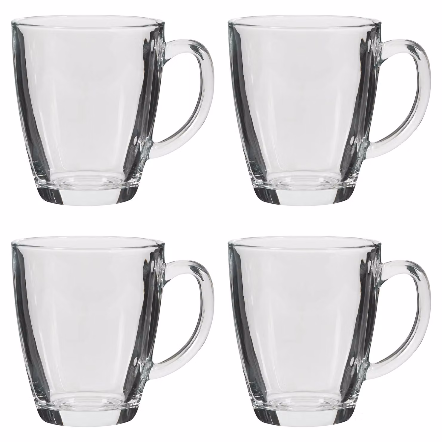 Dibor Set of 4 Transparent Glass Coffee Mugs, 360ml per cup – 2