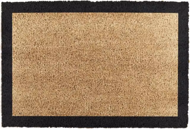Artsy Mats Brown Border Doormat with Non-Slip Coir and Rubber Base