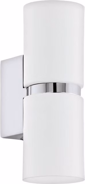 Eglo Passa 2 Light LED Wall Light in White and Chrome