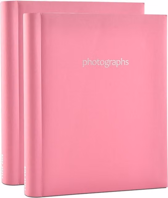 Arpan 2 Pack of Self Adhesive Large Wiro Binder Photo Albums in Hot Pink and White