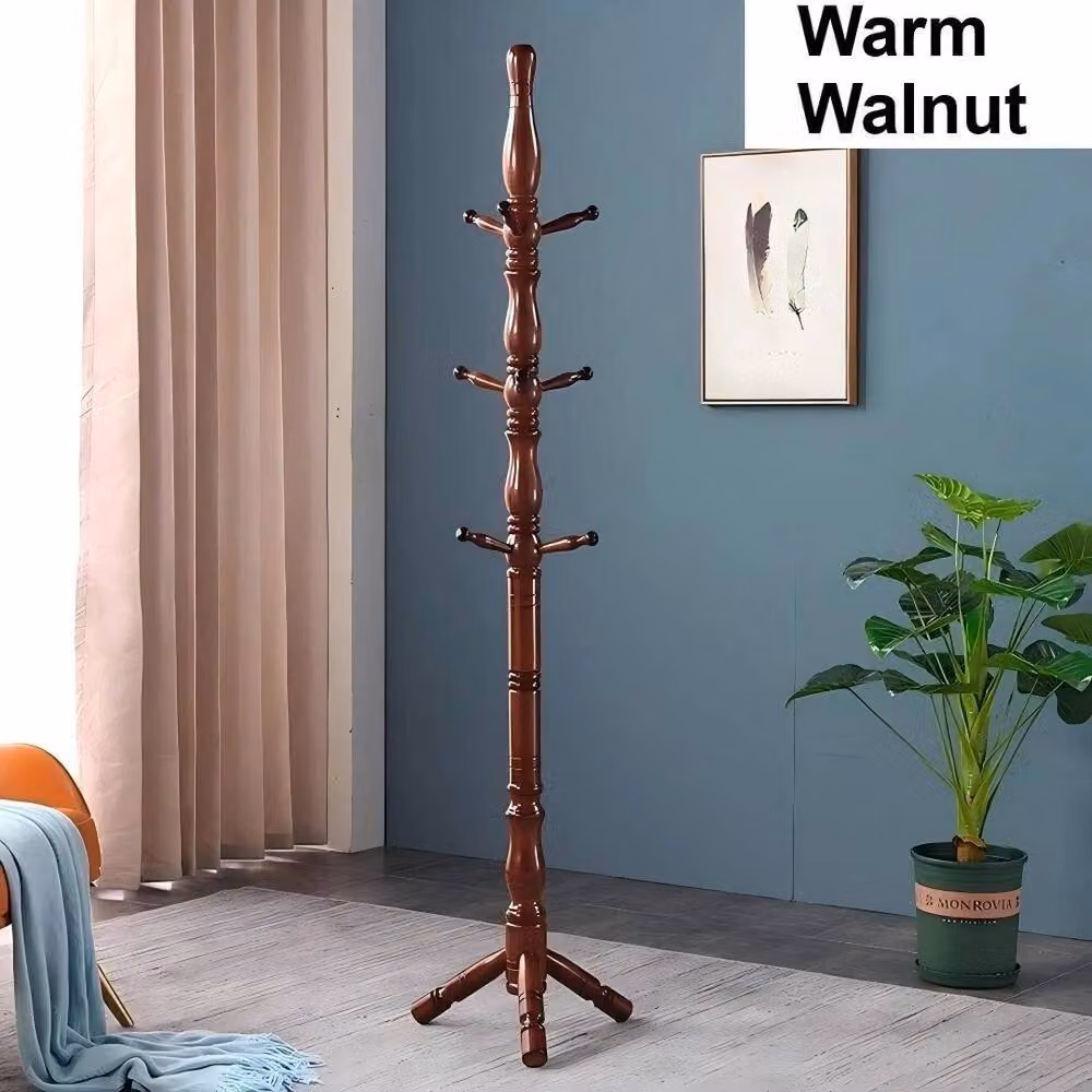 Havendro Solid Wood Coat Stand Tree with 9 Hooks in Brown – 2
